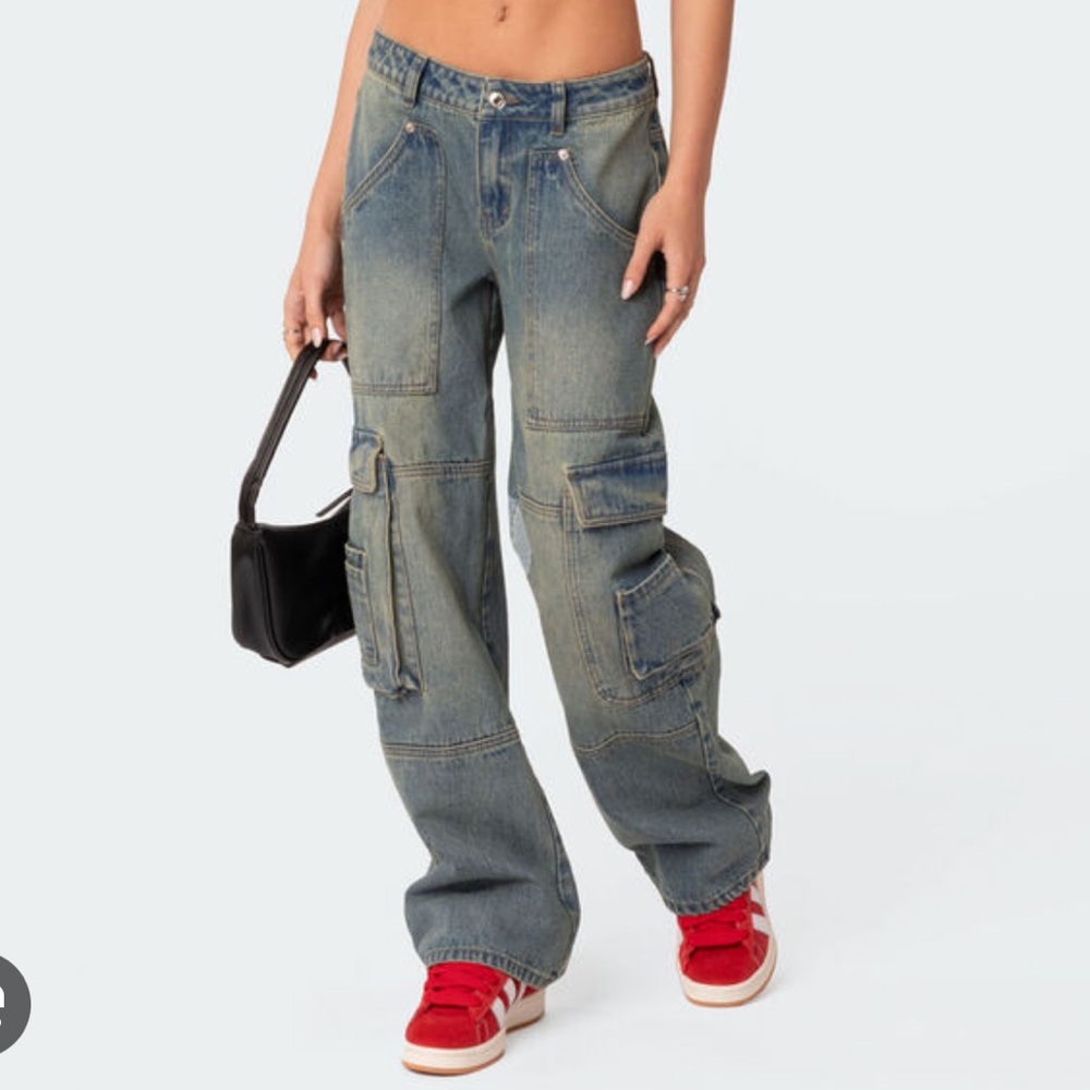 Edikted Westie Lowrise Washed Cargo Jeans